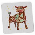 PC, gaming si accesorii - Periferice PC - Mousepad - Mousepad Taur Zodiac Horoscop Taurus Mandala Astrologie CoolTrend, 21x19cm - Infinity.ro