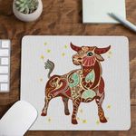 PC, gaming si accesorii - Periferice PC - Mousepad - Mousepad Taur Zodiac Horoscop Taurus Mandala Astrologie CoolTrend, 21x19cm - Infinity.ro