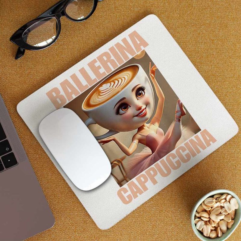 PC, gaming si accesorii - Periferice PC - Mousepad - Mousepad Ballerina Cappuccina Italian Meme Brainrot Brain Rot CoolTrend, 21x19cm - Infinity.ro
