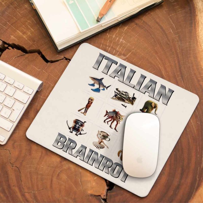 PC, gaming si accesorii - Periferice PC - Mousepad - Mousepad Tralalero Crocodilo Sahur Cappucino Italian Meme Brainrot Brain Rot CoolTrend, 21x19cm - Infinity.ro