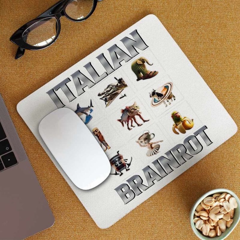 PC, gaming si accesorii - Periferice PC - Mousepad - Mousepad Tralalero Crocodilo Sahur Cappucino Italian Meme Brainrot Brain Rot CoolTrend, 21x19cm - Infinity.ro