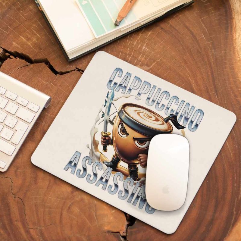 PC, gaming si accesorii - Periferice PC - Mousepad - Mousepad Italian Meme Assassino Brainrot CoolTrend, 21x19cm - Infinity.ro