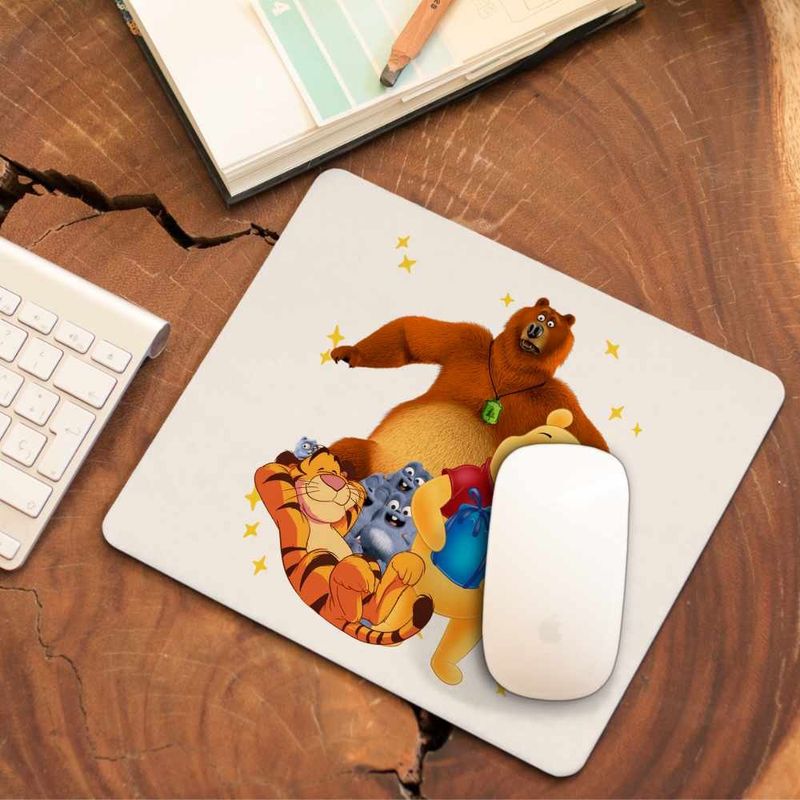 PC, gaming si accesorii - Periferice PC - Mousepad - Mousepad Grizzy Lemingii Winnie the Pooh CoolTrend, 21x19cm - Infinity.ro