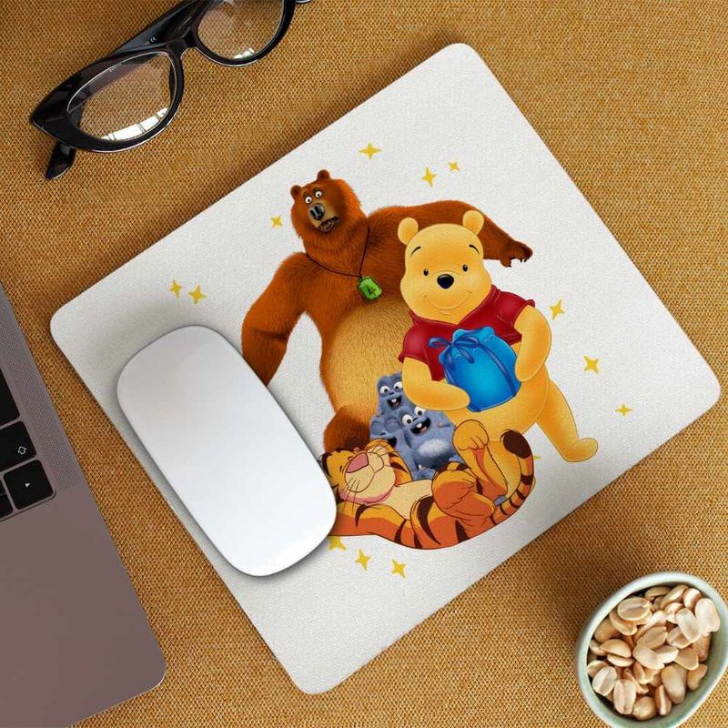 PC, gaming si accesorii - Periferice PC - Mousepad - Mousepad Grizzy Lemingii Winnie the Pooh CoolTrend, 21x19cm - Infinity.ro