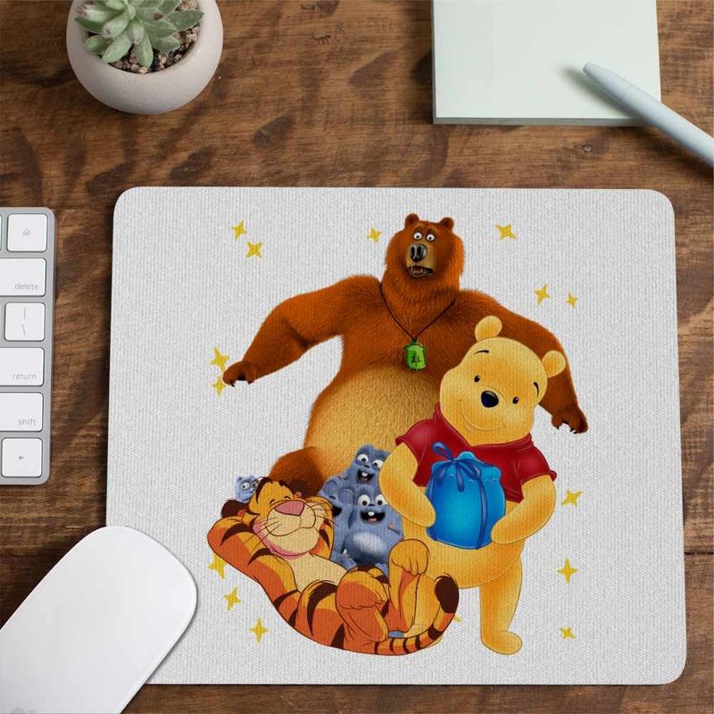 PC, gaming si accesorii - Periferice PC - Mousepad - Mousepad Grizzy Lemingii Winnie the Pooh CoolTrend, 21x19cm - Infinity.ro