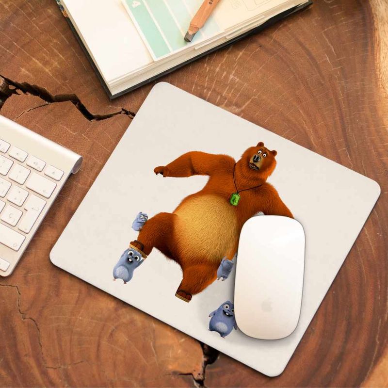 PC, gaming si accesorii - Periferice PC - Mousepad - Mousepad Ursul Grizzy si lemingii Grizzly CoolTrend, 21x19cm - Infinity.ro