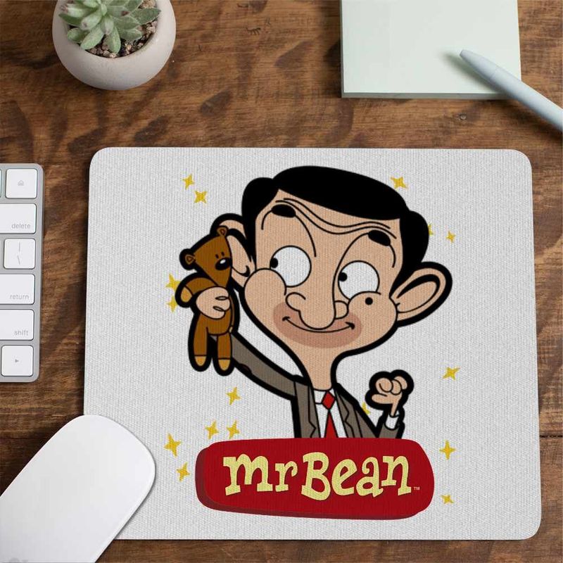 PC, gaming si accesorii - Periferice PC - Mousepad - Mousepad Mr Bean Teddy Bear Happy CoolTrend, 21x19cm - Infinity.ro