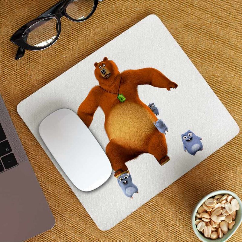PC, gaming si accesorii - Periferice PC - Mousepad - Mousepad Ursul Grizzy si lemingii Grizzly CoolTrend, 21x19cm - Infinity.ro