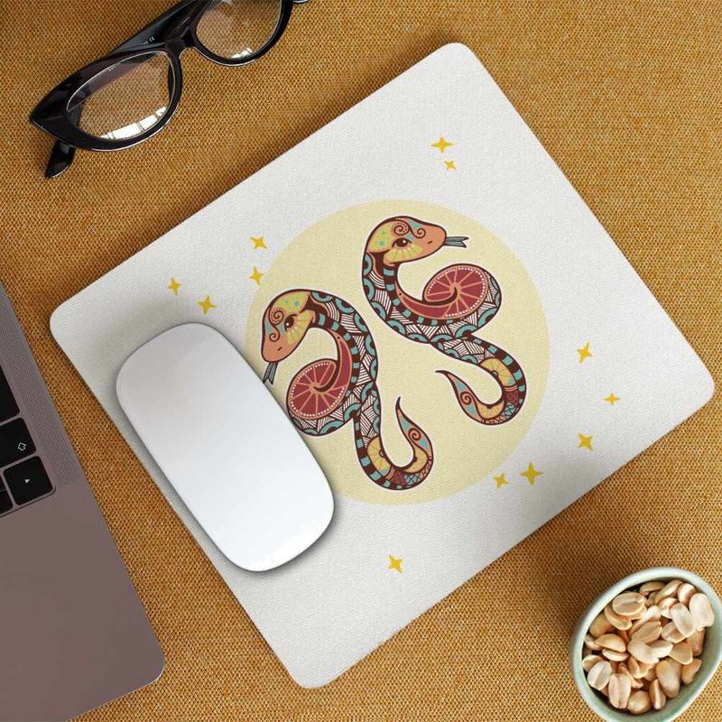 PC, gaming si accesorii - Periferice PC - Mousepad - Mousepad Gemeni Zodiac Horoscop Gemini Mandala Astrologie Serpi CoolTrend, 21x19cm - Infinity.ro