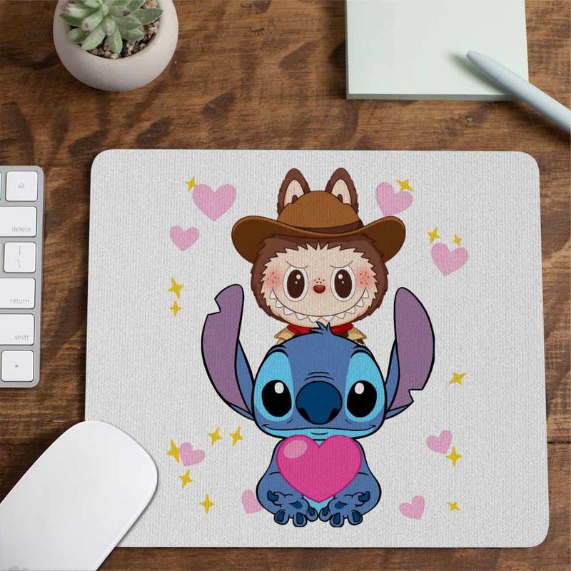 PC, gaming si accesorii - Periferice PC - Mousepad - Mousepad Stich Labubu Meme CoolTrend, 21x19cm - Infinity.ro