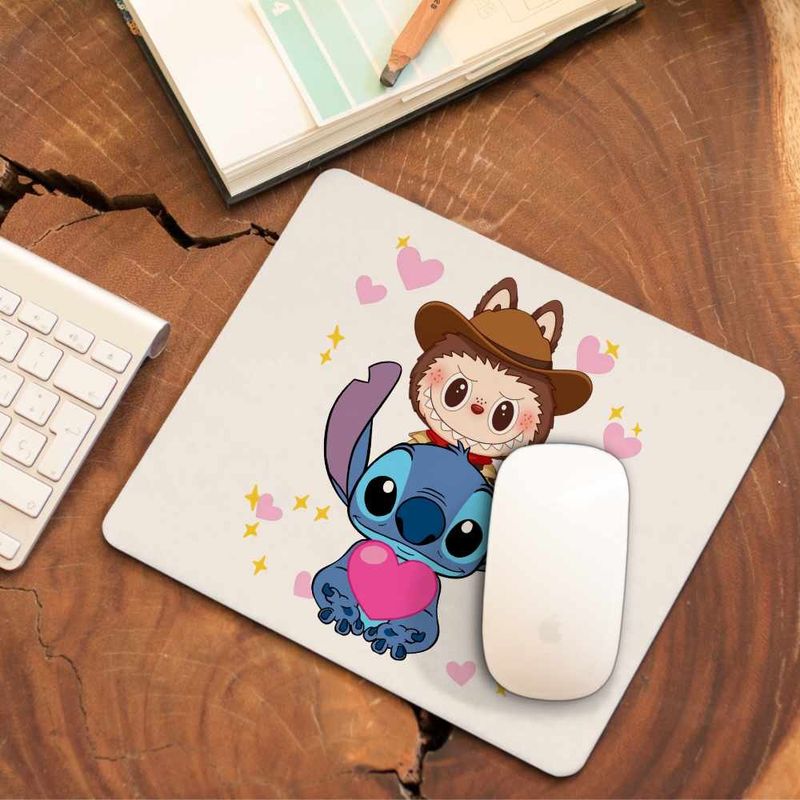 PC, gaming si accesorii - Periferice PC - Mousepad - Mousepad Stich Labubu Meme CoolTrend, 21x19cm - Infinity.ro