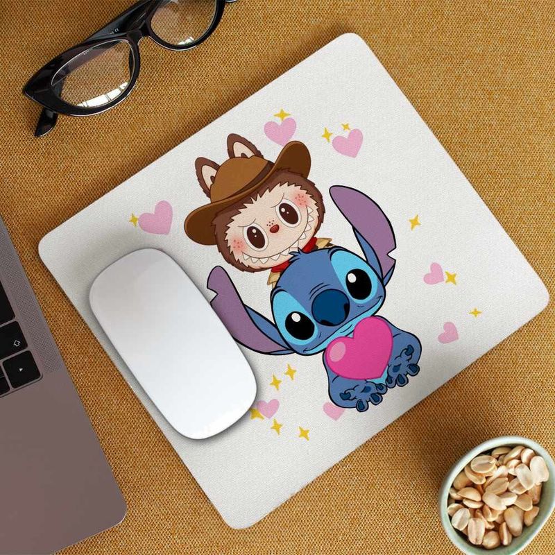PC, gaming si accesorii - Periferice PC - Mousepad - Mousepad Stich Labubu Meme CoolTrend, 21x19cm - Infinity.ro