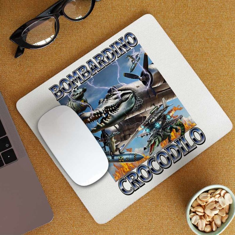 PC, gaming si accesorii - Periferice PC - Mousepad - Mousepad Bombardino Crocodilo Nuclear Brainrot Meme CoolTrend, 21x19cm - Infinity.ro