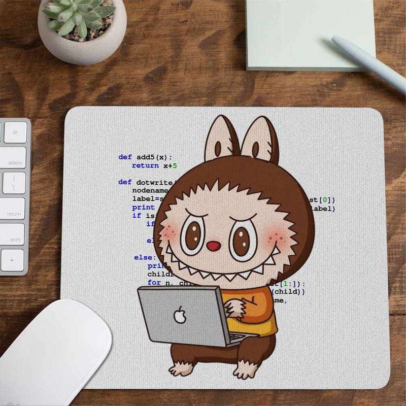 PC, gaming si accesorii - Periferice PC - Mousepad - Mousepad Labubu Programator IT Python PHP CoolTrend, 21x19cm - Infinity.ro
