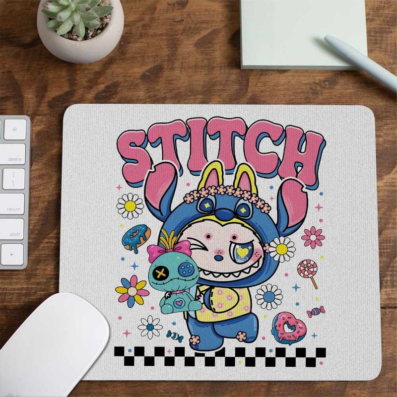 PC, gaming si accesorii - Periferice PC - Mousepad - Mousepad Labubu Stitch Stich CoolTrend, 21x19cm - Infinity.ro