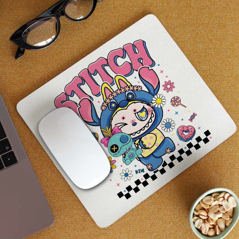 PC, gaming si accesorii - Periferice PC - Mousepad - Mousepad Labubu Stitch Stich CoolTrend, 21x19cm - Infinity.ro