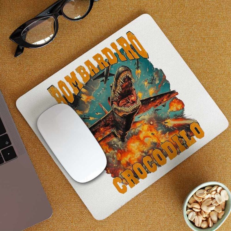 PC, gaming si accesorii - Periferice PC - Mousepad - Mousepad Bombadiro Crocodilo Airplane Brainrot Meme CoolTrend, 21x19cm - Infinity.ro