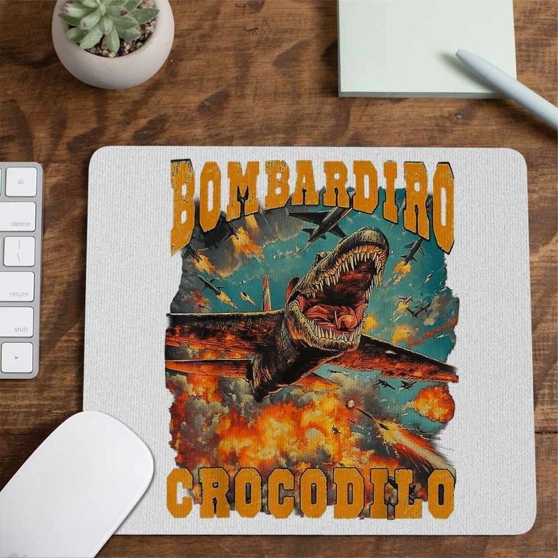 PC, gaming si accesorii - Periferice PC - Mousepad - Mousepad Bombadiro Crocodilo Airplane Brainrot Meme CoolTrend, 21x19cm - Infinity.ro