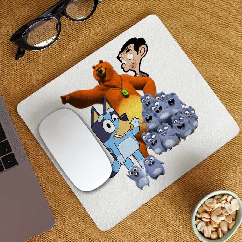 PC, gaming si accesorii - Periferice PC - Mousepad - Mousepad Grizzy Lemingi Bluey Mr Bean CoolTrend, 21x19cm - Infinity.ro
