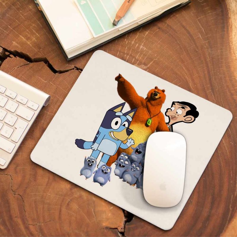 PC, gaming si accesorii - Periferice PC - Mousepad - Mousepad Grizzy Lemingi Bluey Mr Bean CoolTrend, 21x19cm - Infinity.ro