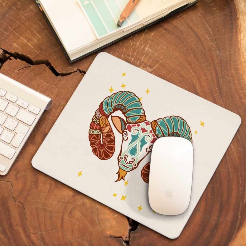 PC, gaming si accesorii - Periferice PC - Mousepad - Mousepad Berbec Zodiac Horoscop Aries Mandala Astrologie CoolTrend, 21x19cm - Infinity.ro