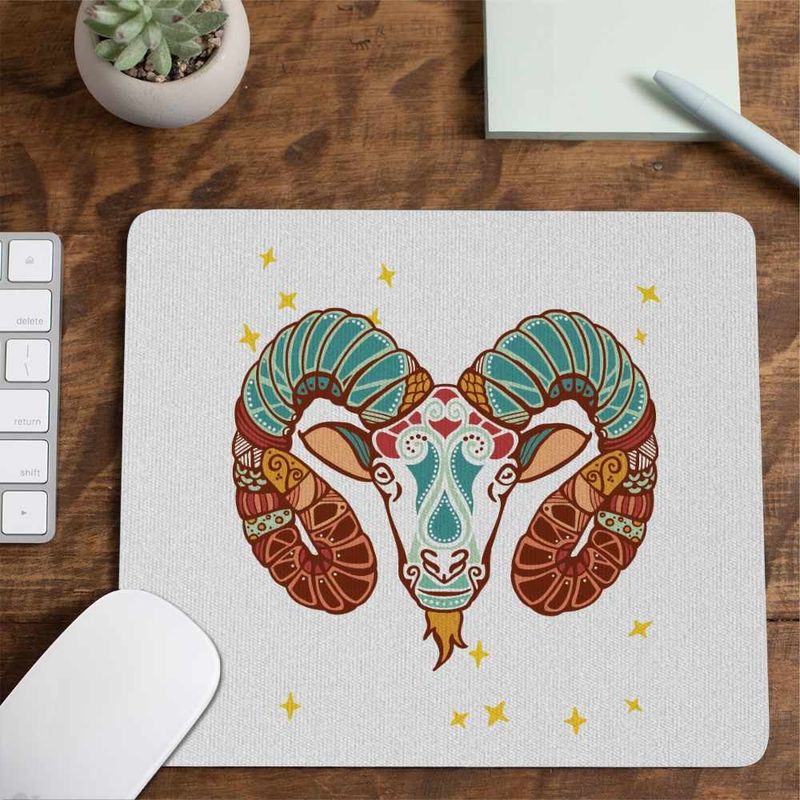 PC, gaming si accesorii - Periferice PC - Mousepad - Mousepad Berbec Zodiac Horoscop Aries Mandala Astrologie CoolTrend, 21x19cm - Infinity.ro