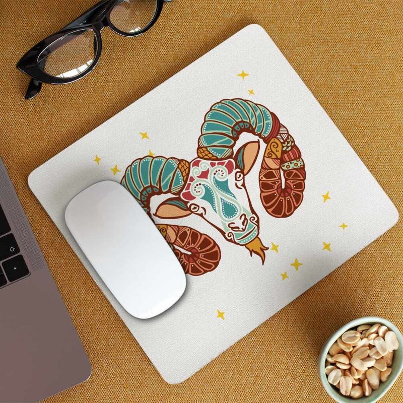 PC, gaming si accesorii - Periferice PC - Mousepad - Mousepad Berbec Zodiac Horoscop Aries Mandala Astrologie CoolTrend, 21x19cm - Infinity.ro