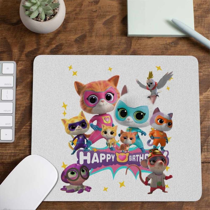 PC, gaming si accesorii - Periferice PC - Mousepad - Mousepad Super Pisicute Happy Birthday CoolTrend, 21x19cm - Infinity.ro