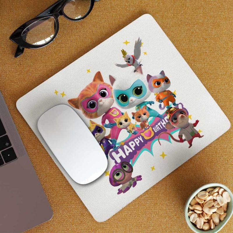PC, gaming si accesorii - Periferice PC - Mousepad - Mousepad Super Pisicute Happy Birthday CoolTrend, 21x19cm - Infinity.ro