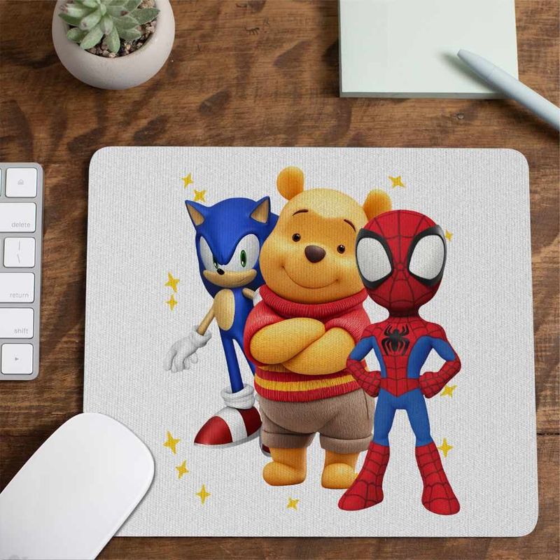 PC, gaming si accesorii - Periferice PC - Mousepad - Mousepad Sonic Winnie Spidey Spiderman CoolTrend, 21x19cm - Infinity.ro