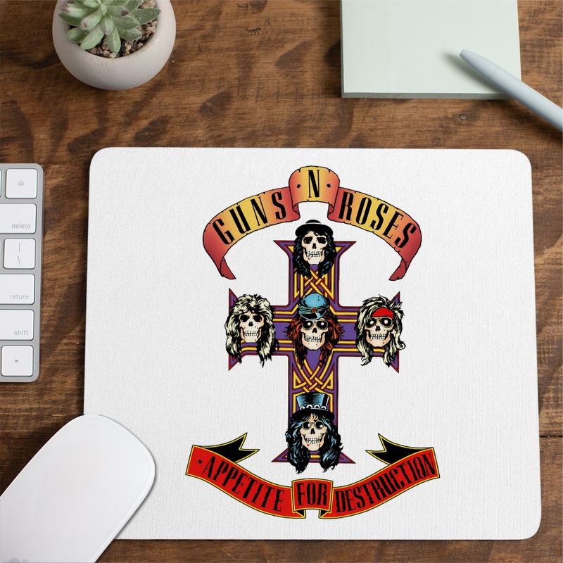 PC, gaming si accesorii - Periferice PC - Mousepad - Mousepad Guns N Roses Legendary Merch, 21x19cm - Infinity.ro