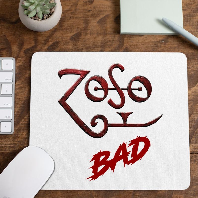 PC, gaming si accesorii - Periferice PC - Mousepad - Mousepad Led Zeppelin Zoso Merch, 21x19cm - Infinity.ro