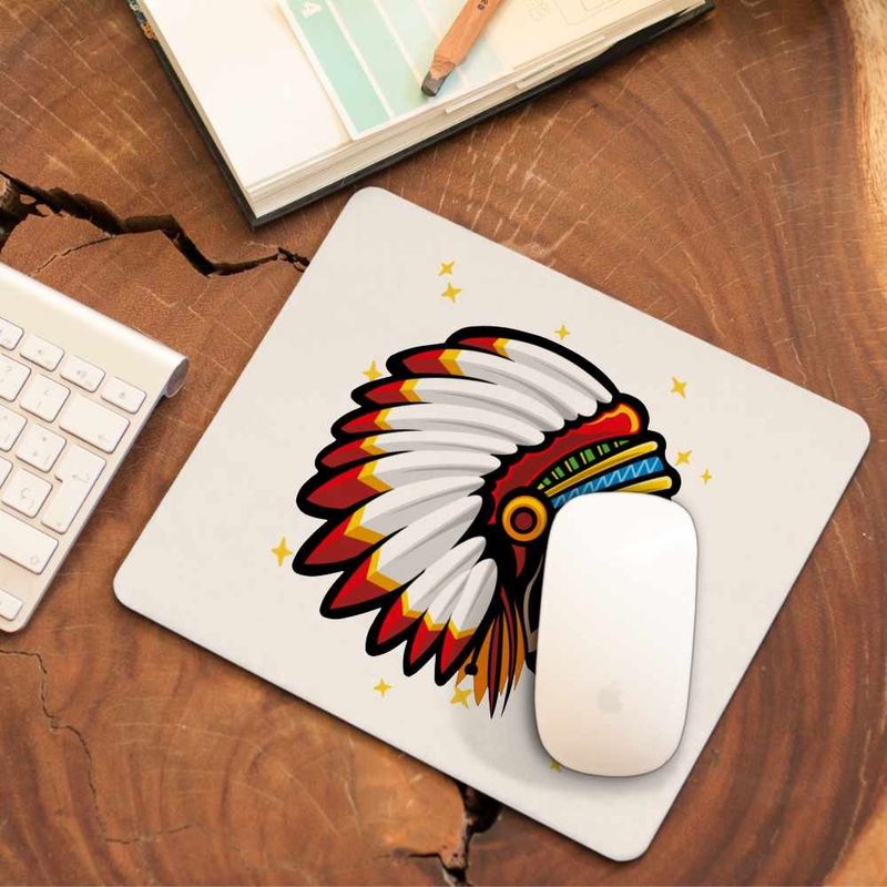 PC, gaming si accesorii - Periferice PC - Mousepad - Mousepad Indian Native American, 21x19cm - Infinity.ro
