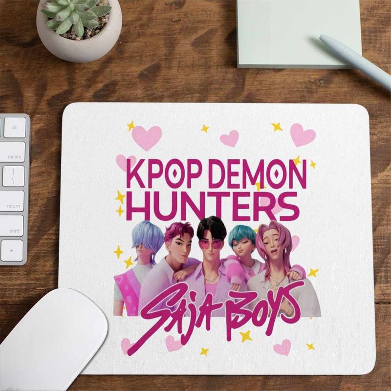PC, gaming si accesorii - Periferice PC - Mousepad - Mousepad Huntrix Saja Boys Demon Hunters Kpop CoolTrend, 21x19cm - Infinity.ro