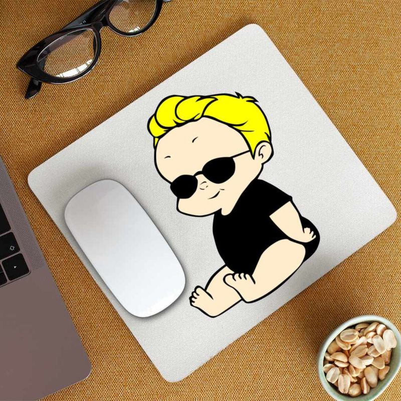 PC, gaming si accesorii - Periferice PC - Mousepad - Mousepad Johnny Bravo Bebelus Blond Ochelari, CoolTrend, 21x19cm - Infinity.ro