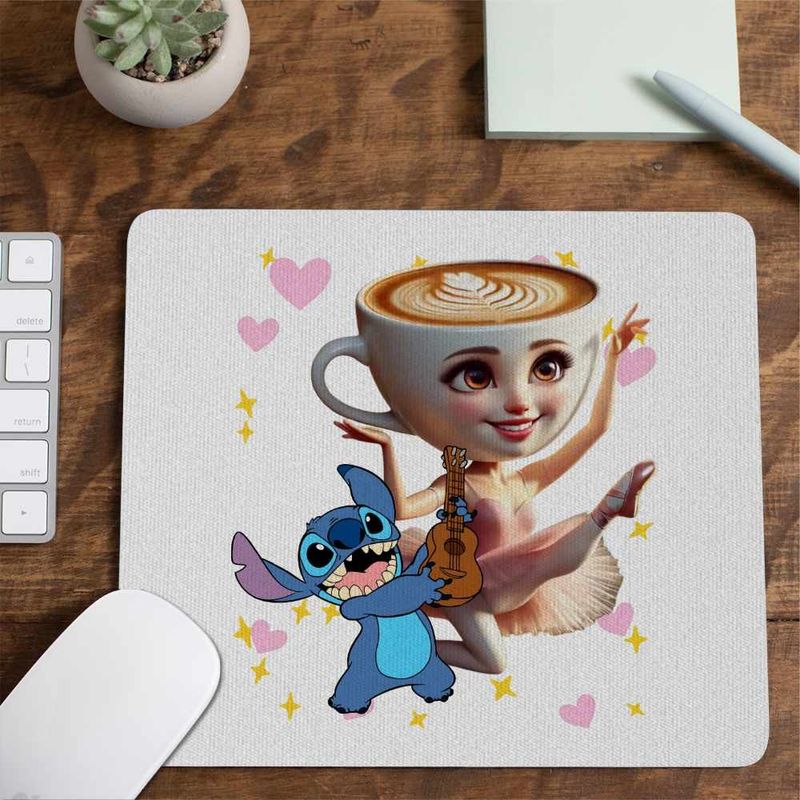 PC, gaming si accesorii - Periferice PC - Mousepad - Mousepad Stitch Balerina Cappucina Tiktok CoolTrend, 21x19cm - Infinity.ro