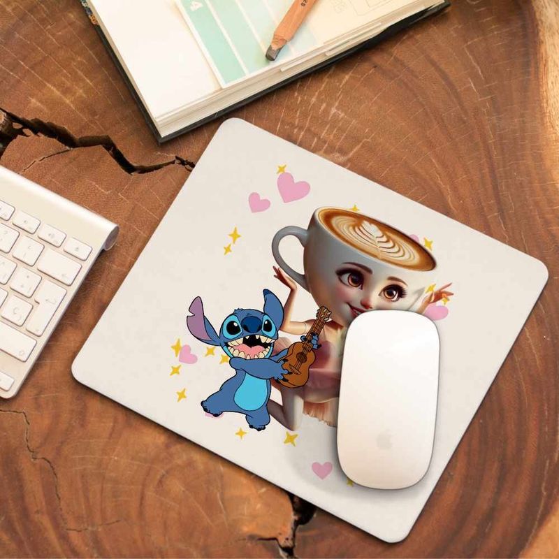 PC, gaming si accesorii - Periferice PC - Mousepad - Mousepad Stitch Balerina Cappucina Tiktok CoolTrend, 21x19cm - Infinity.ro