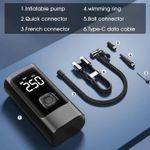 Auto si Moto - Reparatii si depanare - Compresoare auto - Compresor Auto Portabil, Tip Baterie Externa, Manometru, Lanterna LED, Debit 20L, Pompa Aer Masina, Incarcare USB, Umflare Roti, Minge, Bicicleta, Negru - Infinity.ro