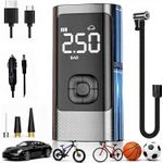 Auto si Moto - Reparatii si depanare - Compresoare auto - Compresor Auto Portabil, Tip Baterie Externa, Manometru, Lanterna LED, Debit 20L, Pompa Aer Masina, Incarcare USB, Umflare Roti, Minge, Bicicleta, Negru - Infinity.ro