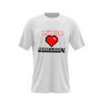 Fashion, accesorii si bijuterii - Barbati - Imbracaminte - Tricouri si bluze barbati - Tricou barbati Roblox Minecraft Love, alb, marime 2XL - Infinity.ro
