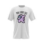Fashion, accesorii si bijuterii - Barbati - Imbracaminte - Tricouri si bluze barbati - Tricou barbati You Look Sus Among Us, alb, marime 2XL - Infinity.ro