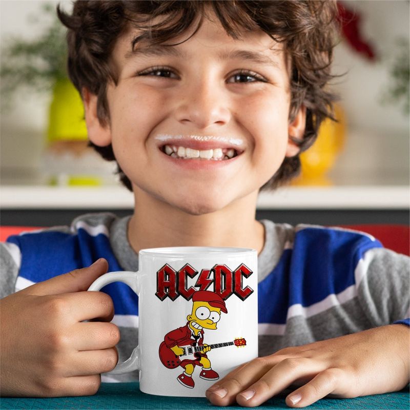 Casa si Gradina - Bucatarie si vesela - Cani si pahare - Cani si cesti - Cana ACDC The Simpsons Bart AC/DC Merch, alba, 330ml - Infinity.ro
