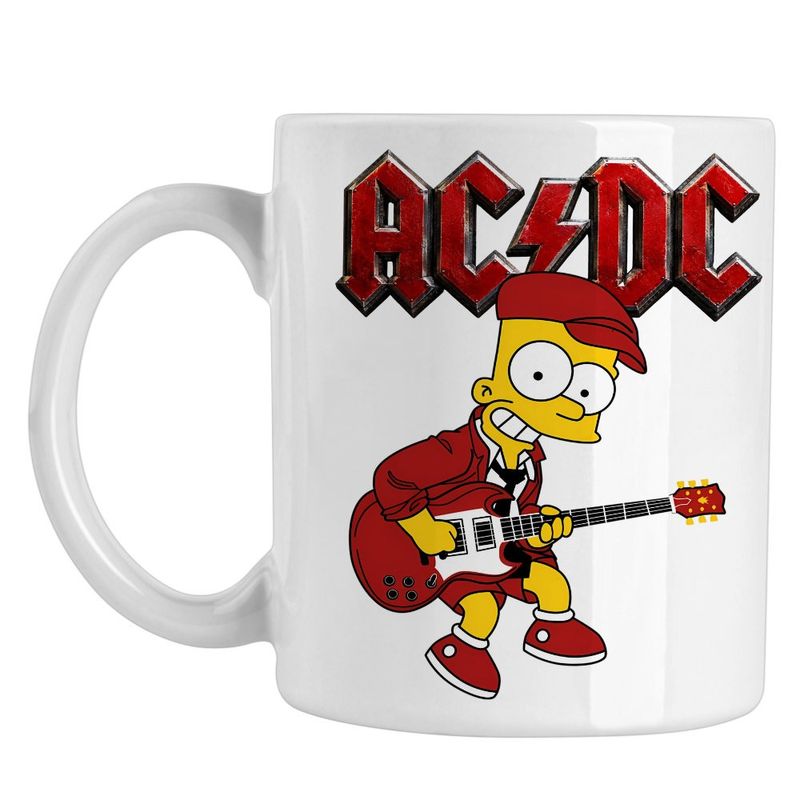 Casa si Gradina - Bucatarie si vesela - Cani si pahare - Cani si cesti - Cana ACDC The Simpsons Bart AC/DC Merch, alba, 330ml - Infinity.ro