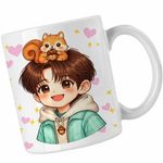 Casa si Gradina - Bucatarie si vesela - Cani si pahare - Cani si cesti - Cana Shinee Minhe Chibi Kpop, alba, 330ml - Infinity.ro