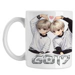 Casa si Gradina - Bucatarie si vesela - Cani si pahare - Cani si cesti - Cana Got7 Kpop Merch Cartoon, alba, 330ml - Infinity.ro