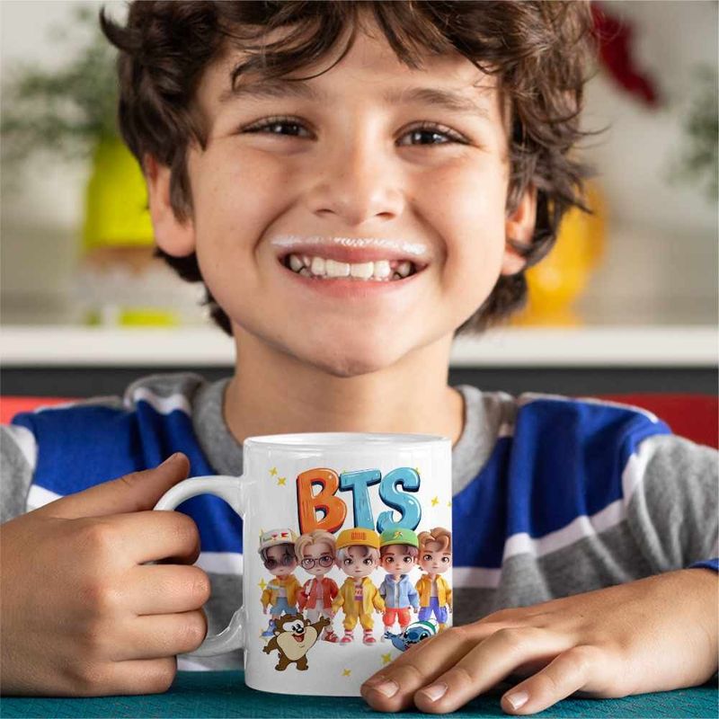 Casa si Gradina - Bucatarie si vesela - Cani si pahare - Cani si cesti - Cana BTS Arirang Kpop, alba, 330ml - Infinity.ro