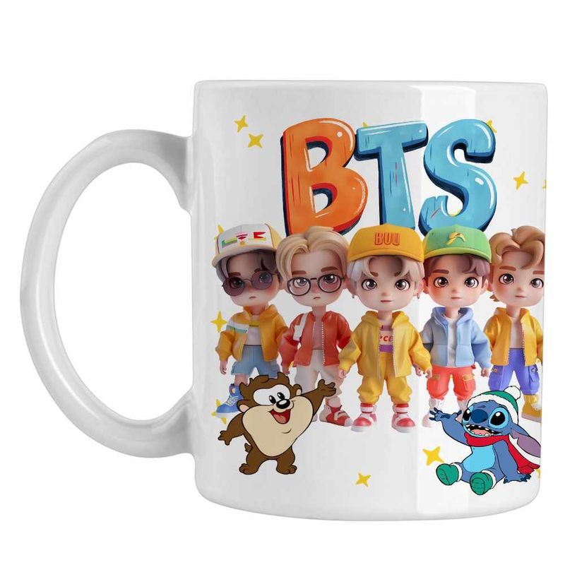 Casa si Gradina - Bucatarie si vesela - Cani si pahare - Cani si cesti - Cana BTS Arirang Kpop, alba, 330ml - Infinity.ro