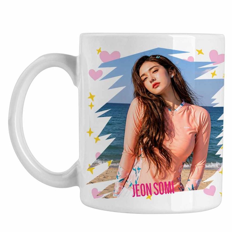 Casa si Gradina - Bucatarie si vesela - Cani si pahare - Cani si cesti - Cana Jeon Somi Vibe Kpop, alba, 330ml - Infinity.ro