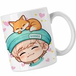 Casa si Gradina - Bucatarie si vesela - Cani si pahare - Cani si cesti - Cana Shinee Jonghyun Chibi Kpop, alba, 330ml - Infinity.ro