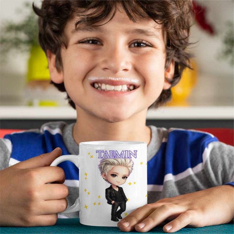 Casa si Gradina - Bucatarie si vesela - Cani si pahare - Cani si cesti - Cana Taemin Korea Saja Boys, alba, 330ml - Infinity.ro